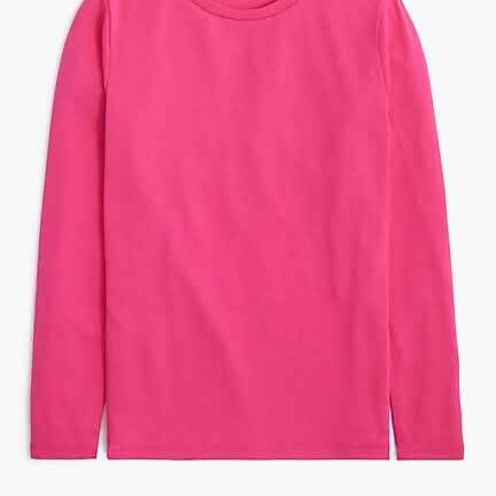 J. Crew Soft Fuchsia Long-Sleeve Everyday Tee/NWT/3X - Picture 2 of 12
